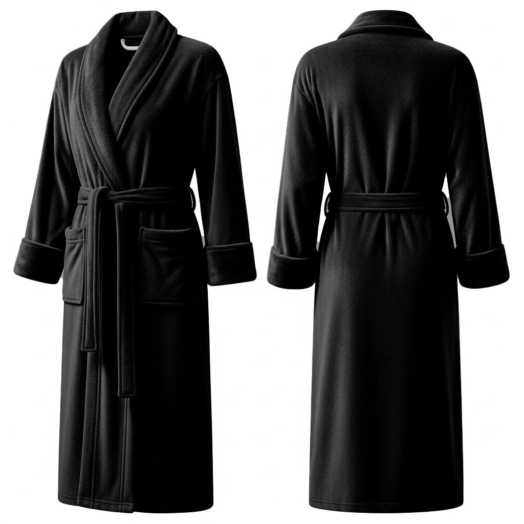 Premium Women's Plush Long Bathrobe - Soft Warm Fleece Robe with Shawl Collar for Spa & Home