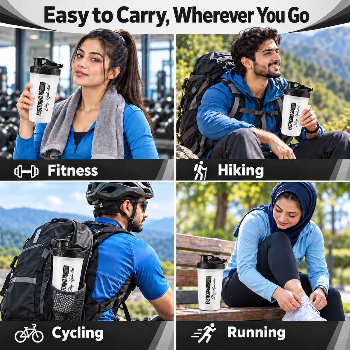 Fast Forward Water Bottle 700ml / 24oz – BPA-Free & Leakproof