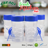 Freshen Up Your Kitchen with Safari Premium Clear Plastic Spice Jars 4-Pack - 400ml Containers