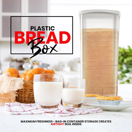 Bread Box for Kitchen & Countertops - Bread Holder, Bread Container & Bread Storage - Bread Bin & Bread Dispenser with Lid - Bread keeper Fast Forward