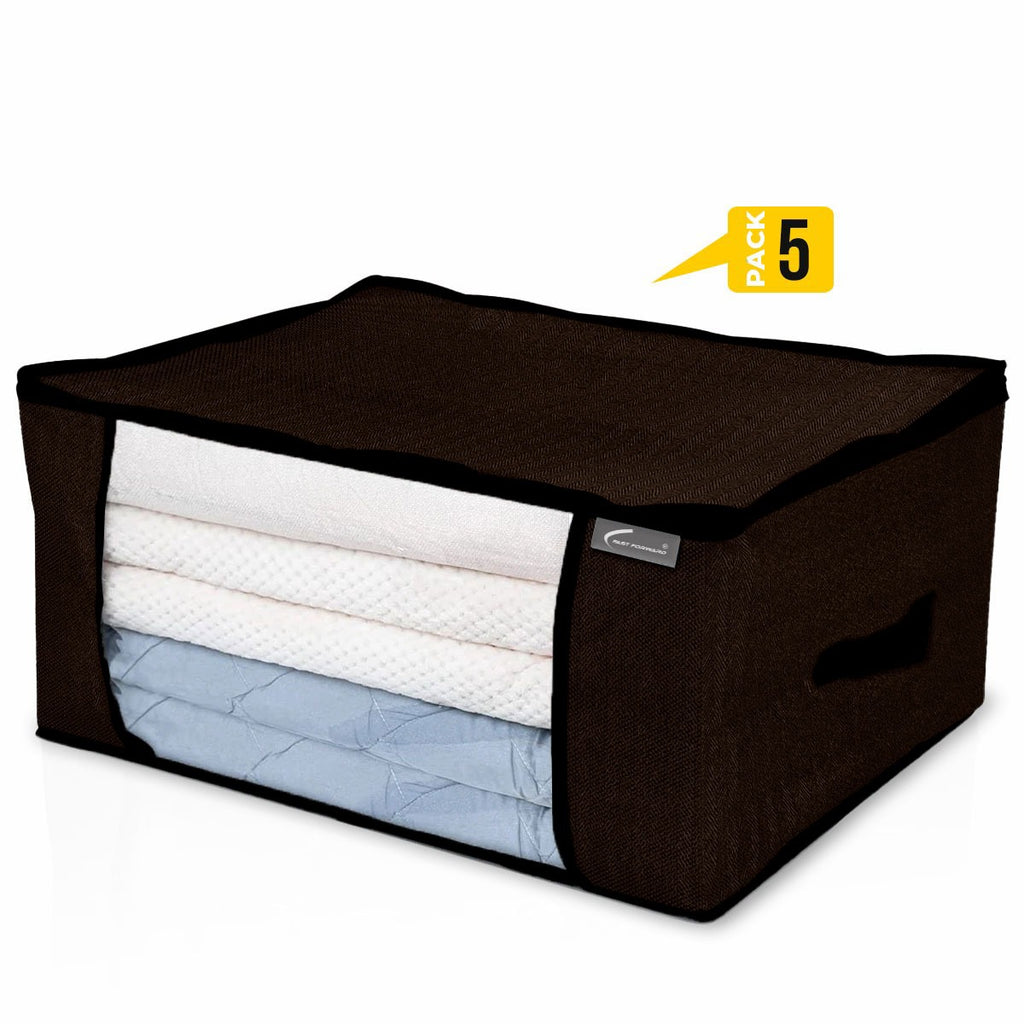 non woven cloth storage organizer bag with two way zippers for wardrobe