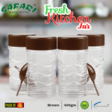 Freshen Up Your Kitchen with Safari Premium Clear Plastic Spice Jars 4-Pack - 400ml Containers
