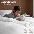 Ultra Soft Comforter Razai Down Alternative Duvet Insert, Box Stitched Siliconized Fiberfill All Season Bedding for Single, Queen & King