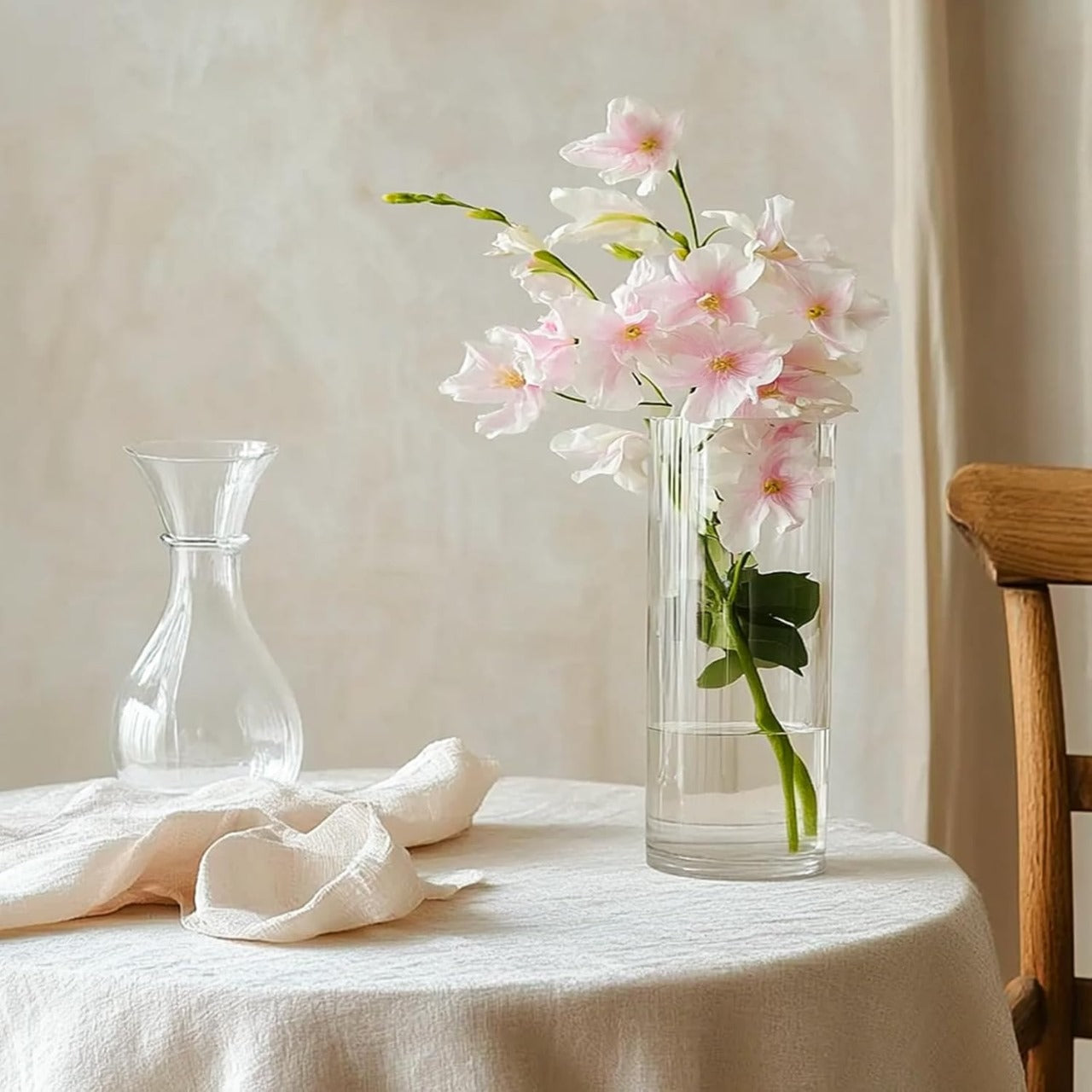 Elegant 6-Inch Plastic Acrylic Cylinder Vases - Clear Centerpieces for Weddings, Parties,Floating Candles & Versatile Home Decor