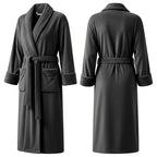 Premium Women's Plush Long Bathrobe - Soft Warm Fleece Robe with Shawl Collar for Spa & Home