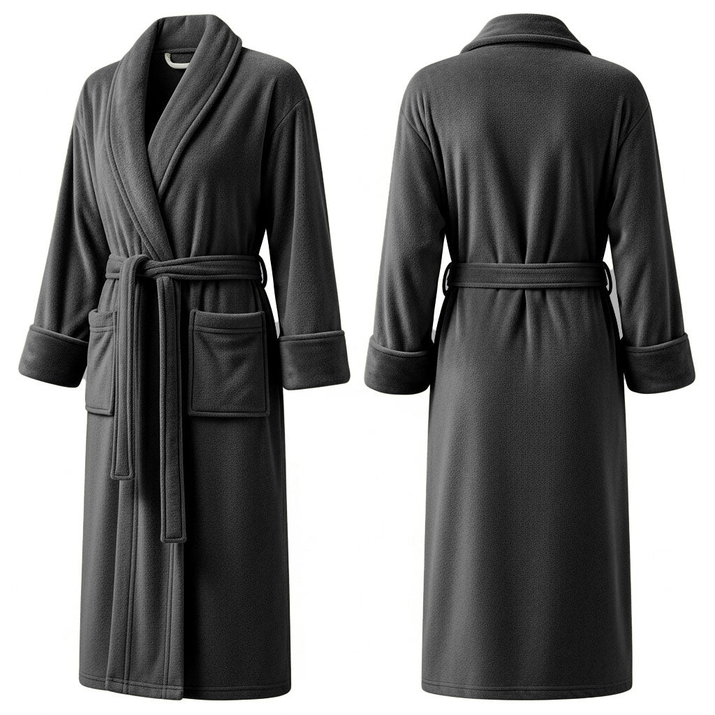 Premium Women's Plush Long Bathrobe - Soft Warm Fleece Robe with Shawl Collar for Spa & Home