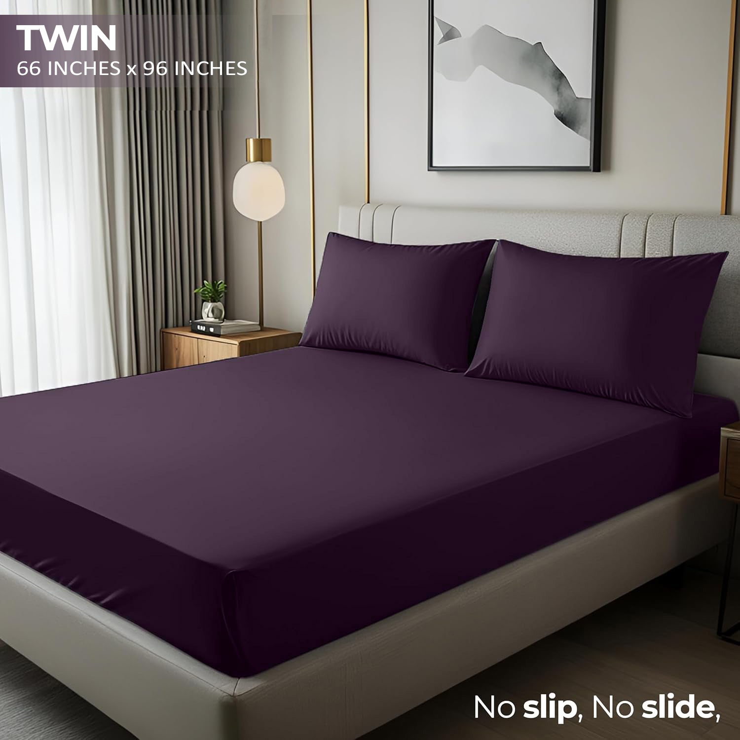 3 Piece Bed Sheets, Soft and Breathable Microfiber, Includes 1 Flat Sheet and 2 Pillowcases