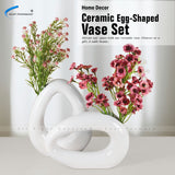Contemporary White Ceramic Vase - Elegant Droplet Design - Perfect for Modern Home Decor, Weddings, and Table Settings Fast Forward
