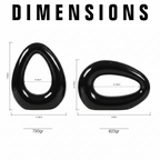 black ceramic oval vase with elegant droplet design for modern home decor - size guide