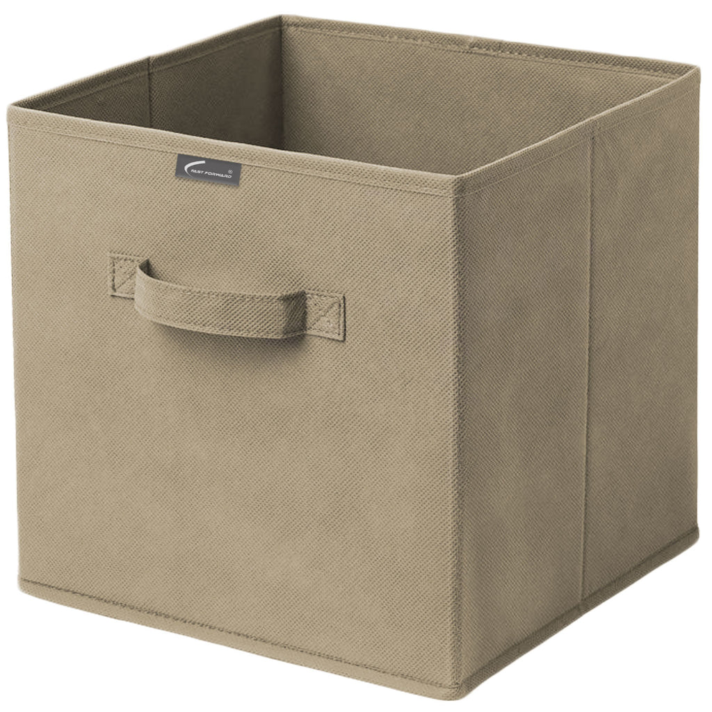 collapsible storage cubes with handles non woven fabric organizer bins for closet - side angle view