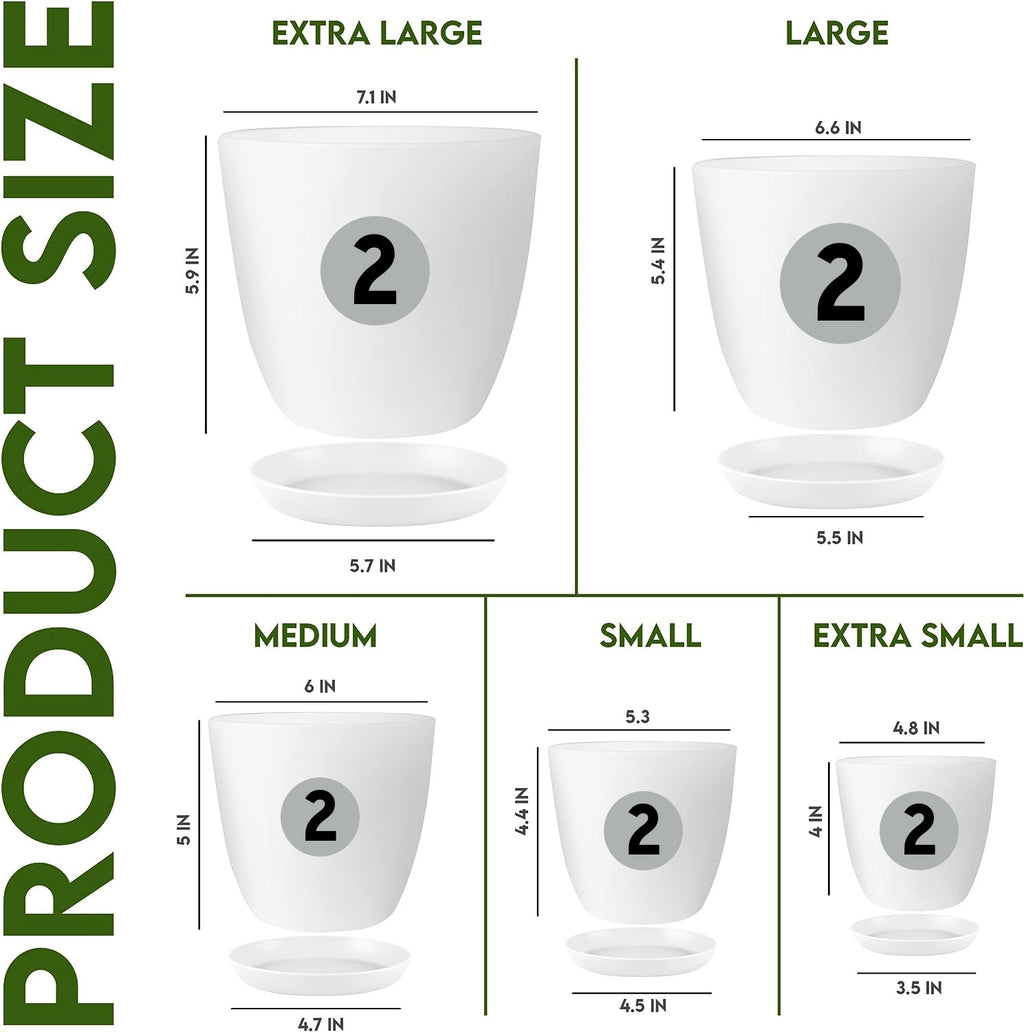 Fast Forward Premium Set of 10 Indoor Plant Pots with Drainage