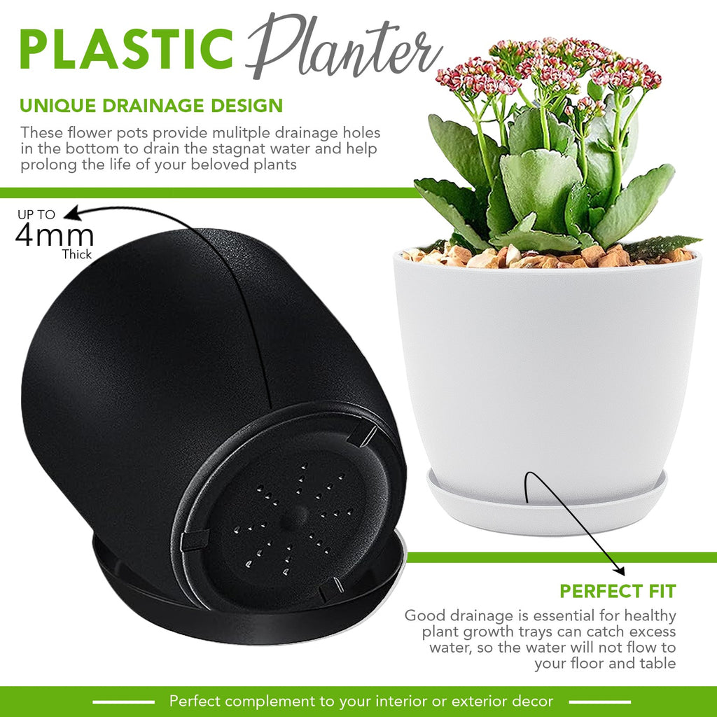 Fast Forward Premium Set of 10 Indoor Plant Pots with Drainage