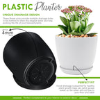 Fast Forward Premium Set of 10 Indoor Plant Pots with Drainage