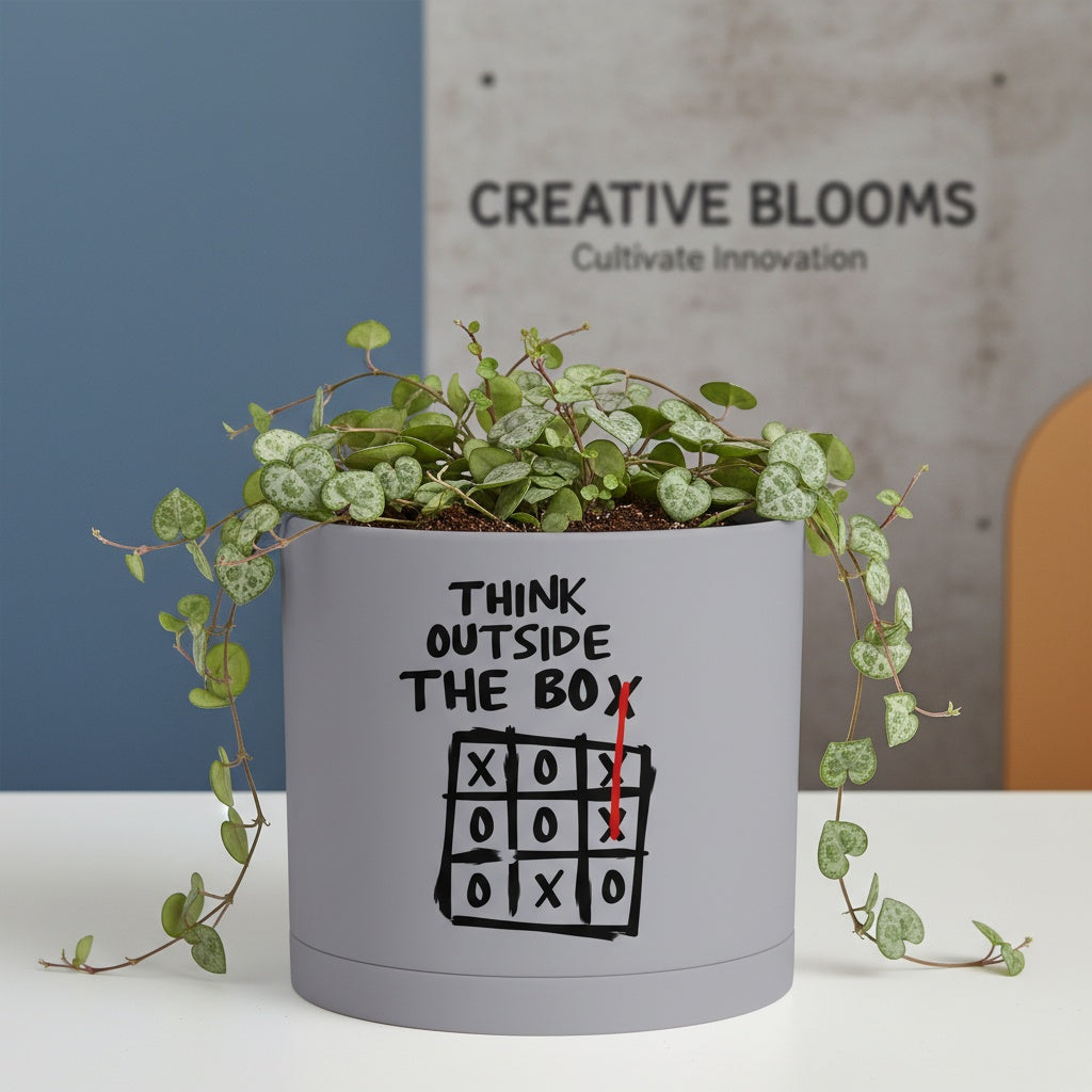 Modern Art Planter Pots with Drainage & Saucer 6-Inch – Custom Trendy Designs