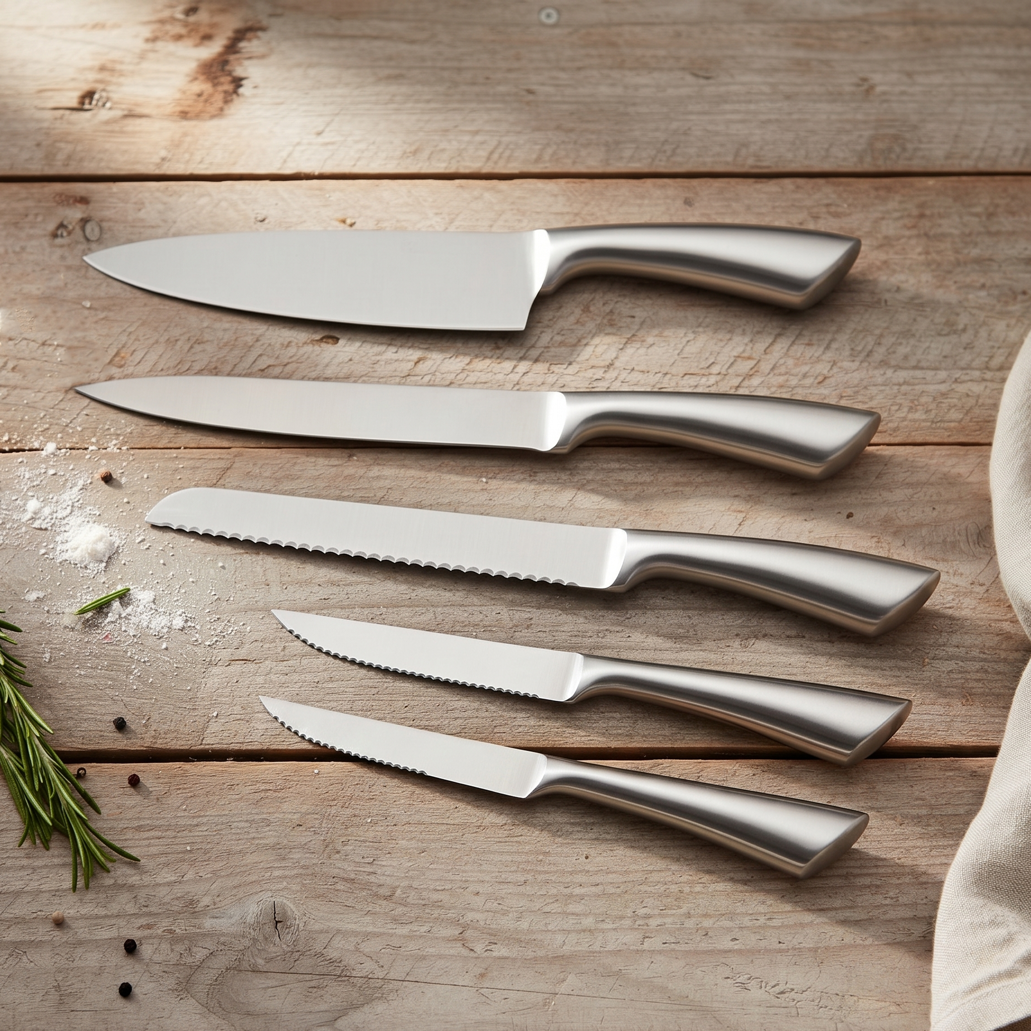 Stainless Steel Chef's Knife Set — 5-Piece Professional Kitchen Knives