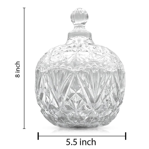 Elegant Crystal Glass Jar with Lid: Extraordinary Large Candy Jar for Decorative Luxe Display