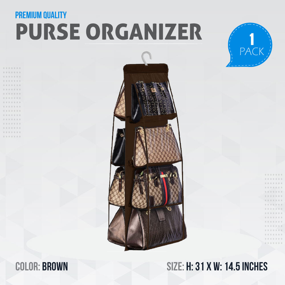 Fast Forward 8-Pocket Handbag Hanging Organizer - Efficient Closet Storage Fast Forward