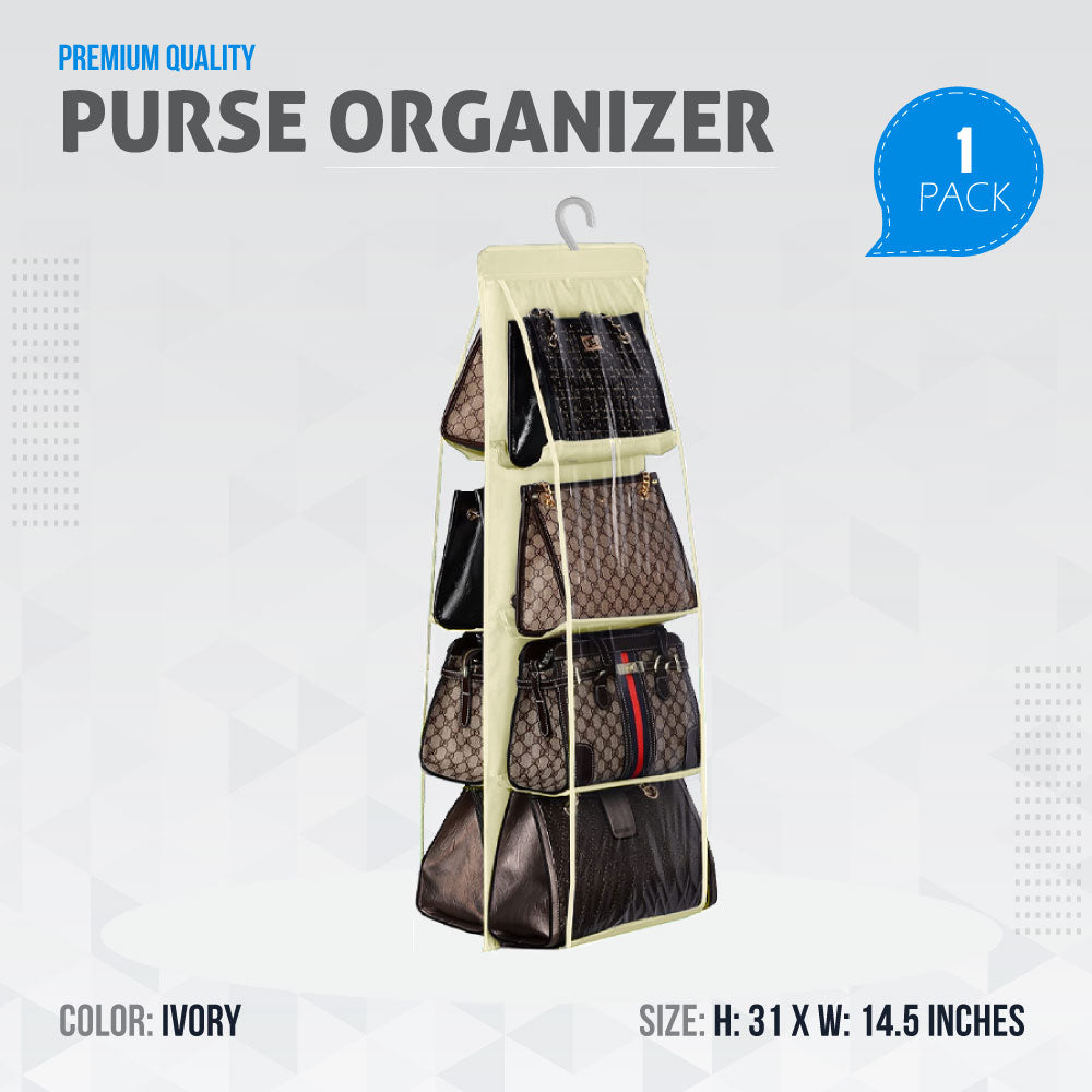 Fast Forward 8-Pocket Handbag Hanging Organizer - Efficient Closet Storage Fast Forward