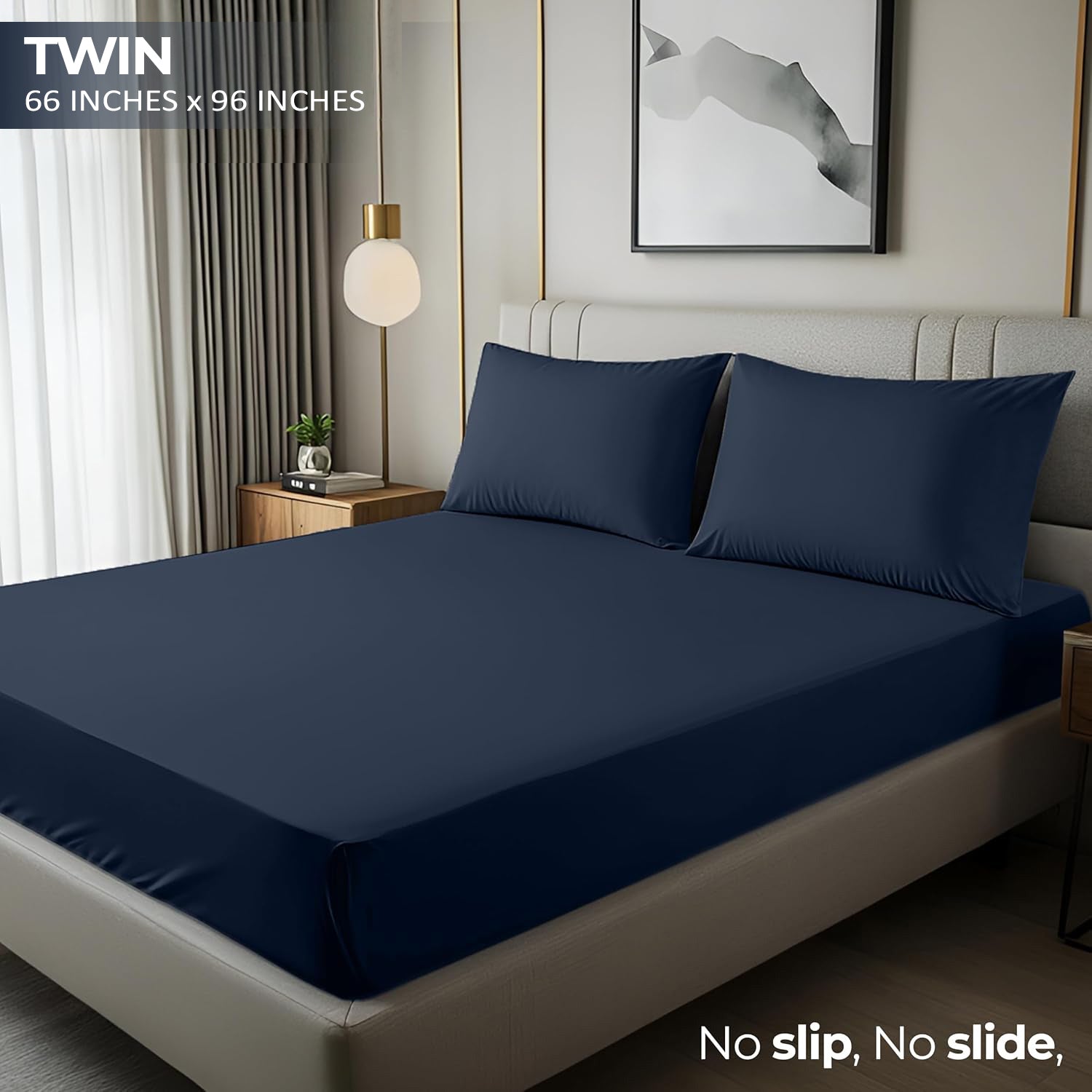 3 Piece Bed Sheets, Soft and Breathable Microfiber, Includes 1 Flat Sheet and 2 Pillowcases