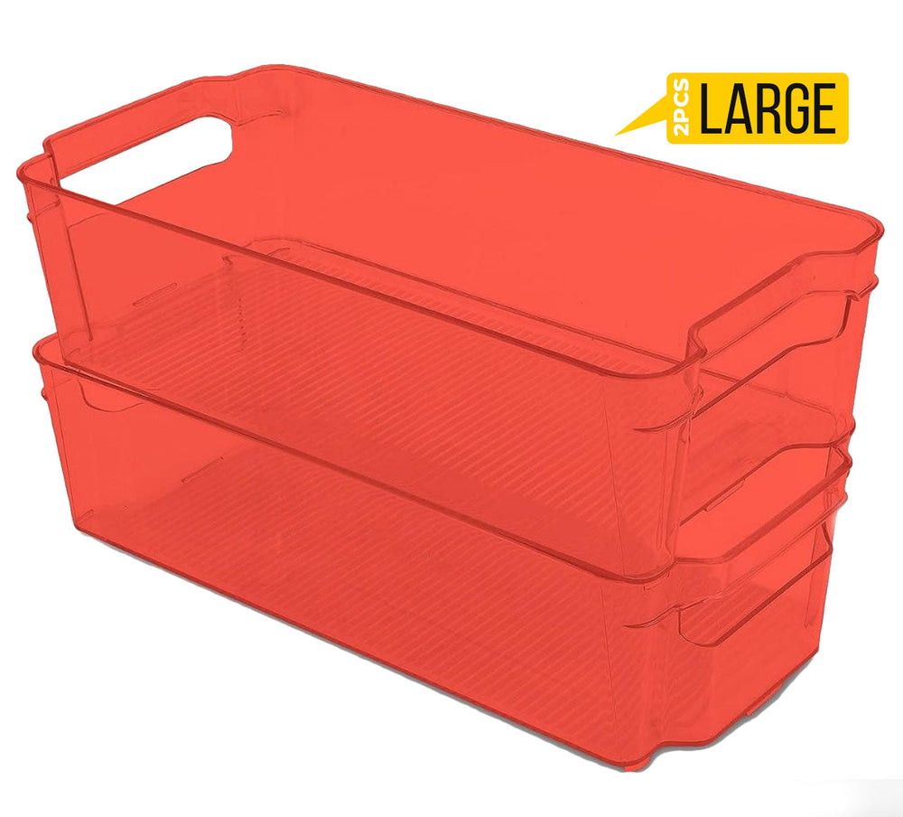 Fridge Organizer 2 Refrigerator Organizer Bins Storage Bins for Freezers Countertops and Cabinets Pantry Organization Fast Forward