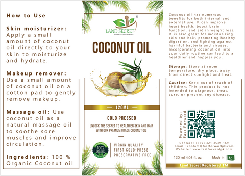 Organic Cold Pressed Coconut Oil - Unrefined and 100% Natural for Skin and Hair 