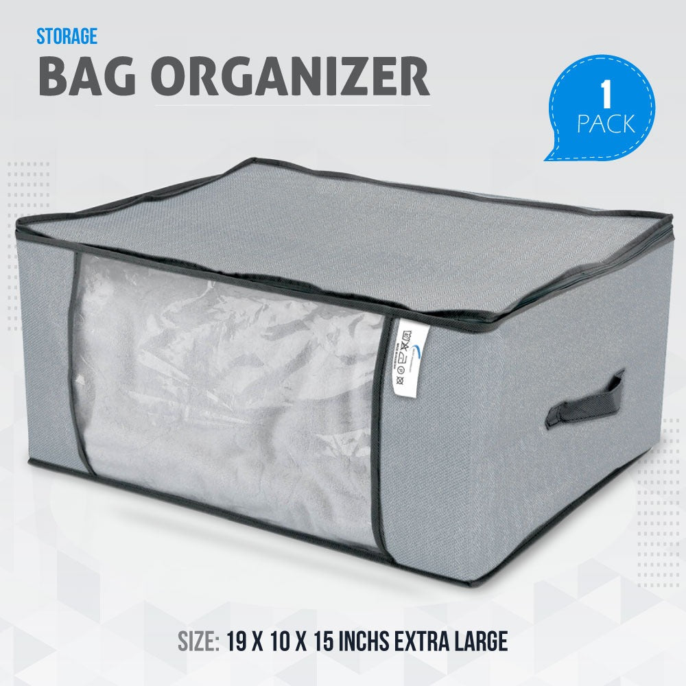 Organizer Bag Two-Way Zippers Cloth Storage Bag Water-resistant Wardrobe Space Saver HIgh Quality Non-Woven Fabric Fast Forward