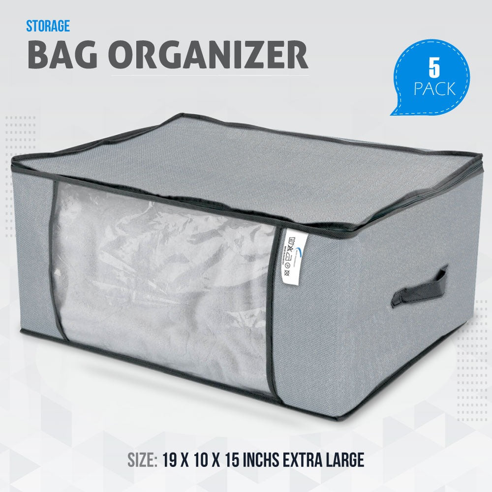 Organizer Bag Two-Way Zippers Cloth Storage Bag Water-resistant Wardrobe Space Saver HIgh Quality Non-Woven Fabric Fast Forward
