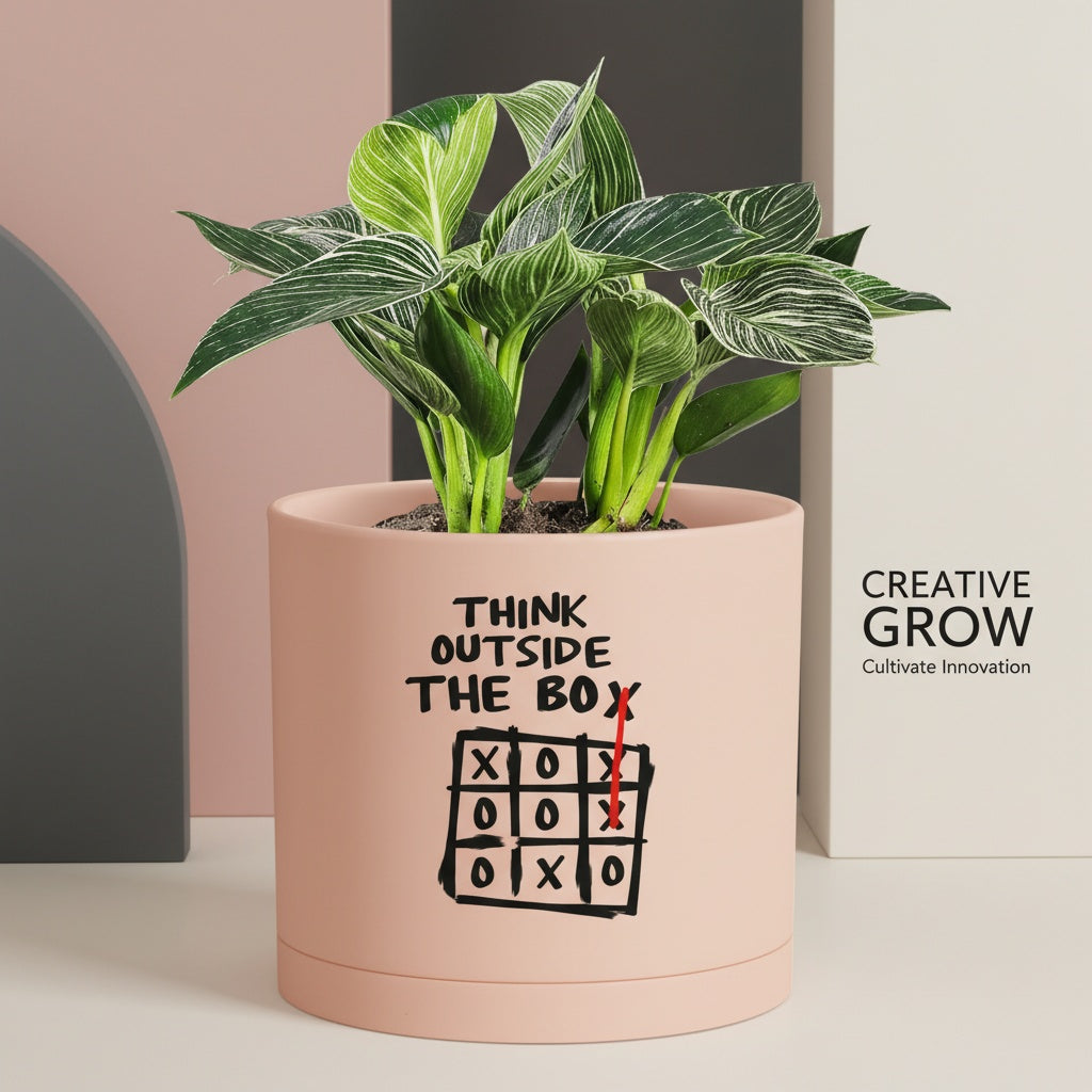 Modern Art Planter Pots with Drainage & Saucer 6-Inch – Custom Trendy Designs