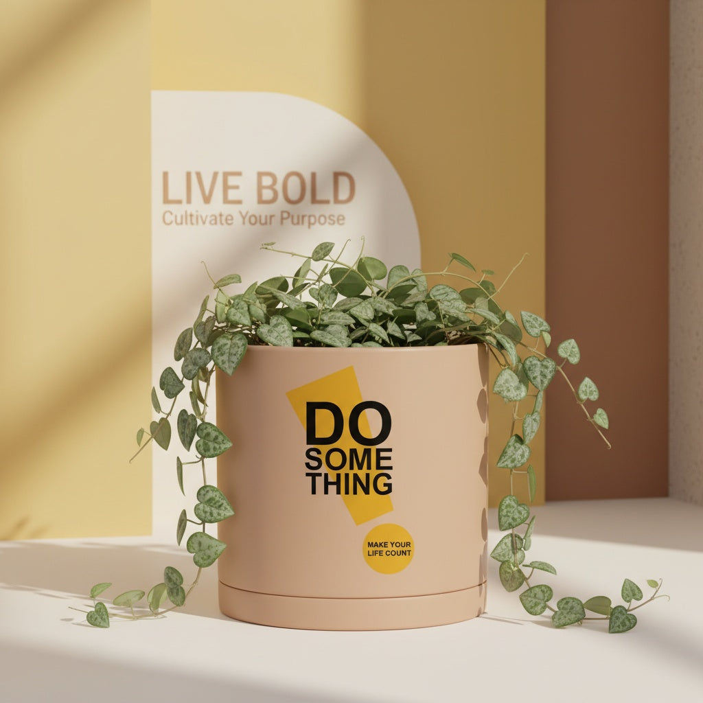 Modern Art Planter Pots with Drainage & Saucer 6-Inch – Custom Trendy Designs