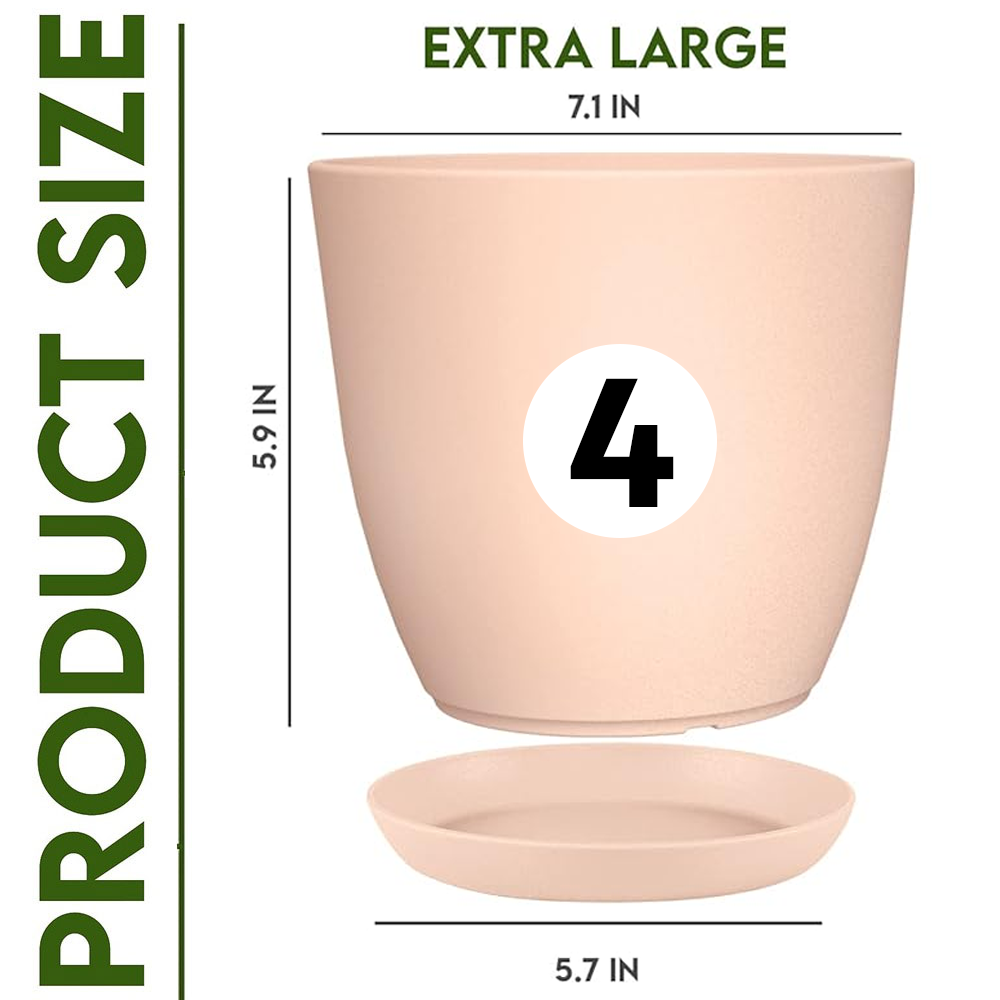 Fast Forward Extra Large Plant Pots with Drainage: Two Vibrant Colors, Ideal for Indoor Planters - Explore Multi-Packs for Plastic Planters, Cactus, and Succulents Pot Deco Fast Forward