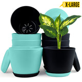 Fast Forward Extra Large Plant Pots with Drainage: Two Vibrant Colors, Ideal for Indoor Planters - Explore Multi-Packs for Plastic Planters, Cactus, and Succulents Pot Deco Fast Forward