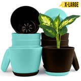 badgeElevate Your Space with Fast Forward Extra Large Plant Pots: Two Vibrant Colors, Drainage, Perfect for Indoor Planters - Explore Multi-Packs for Plastic Planters, Cactus, and Succulents Decor Fast Forward
