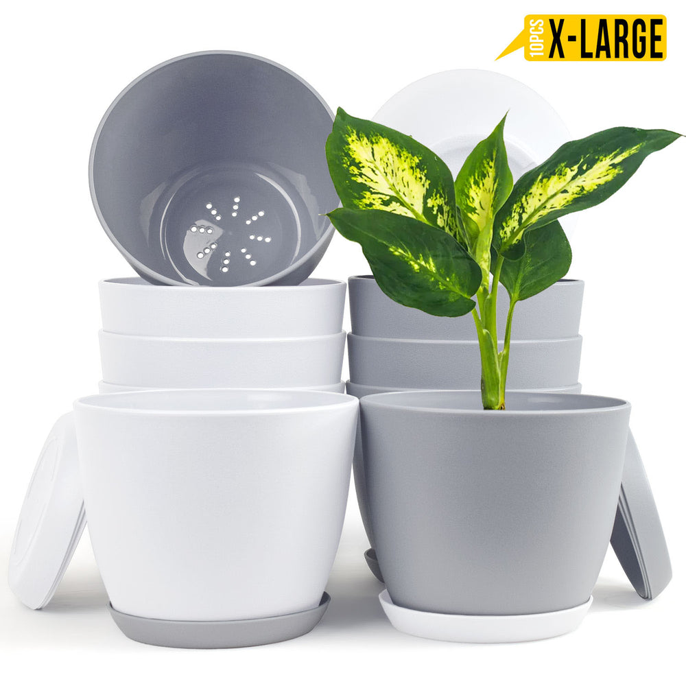 Revitalize Your Space with Fast Forward Extra Large Plant Pots: Two Vibrant Colors, Drainage, Ideal for Indoor Planters - Explore Multi-Packs for Plastic Planters, Cactus, and Succulents Decor Fast Forward