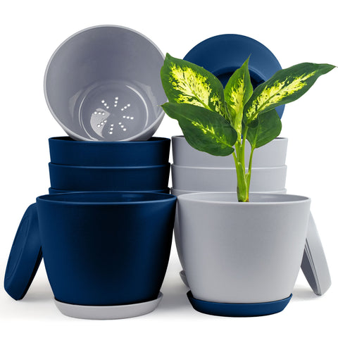 Revitalize Your Space with Fast Forward Extra Large Plant Pots: Two Vibrant Colors, Drainage, Ideal for Indoor Planters - Explore Multi-Packs for Plastic Planters, Cactus, and Succulents Decor