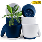Extra Large Plant Pots with Drainage: Stylish Home Decor Flower Pots in Two Vibrant Colors - Ideal for Indoor Planters, Multi-Packs for Plastic Planters
