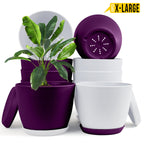 Extra Large Plant Pots with Drainage: Stylish Home Decor Flower Pots in Two Vibrant Colors - Ideal for Indoor Planters, Multi-Packs for Plastic Planters