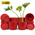 Extra Large Plant Pots for Indoor/Outdoor Use with Drainage. Available in Multi-Packs and Six Vibrant Colors
