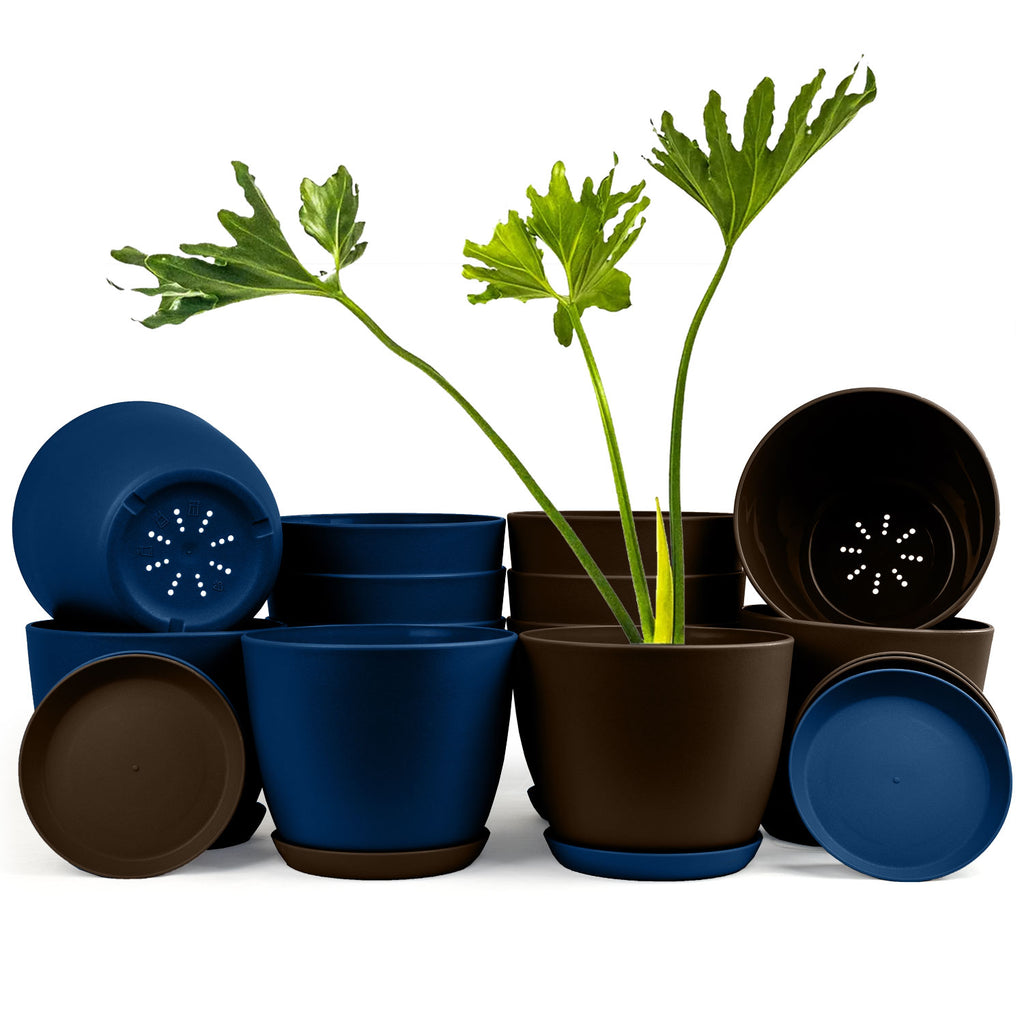 Elevate Your Space with Extra Large Plant Pots: Two Vibrant Colors, Drainage, Perfect for Indoor Planters - Explore Multi-Packs for Plastic Planters