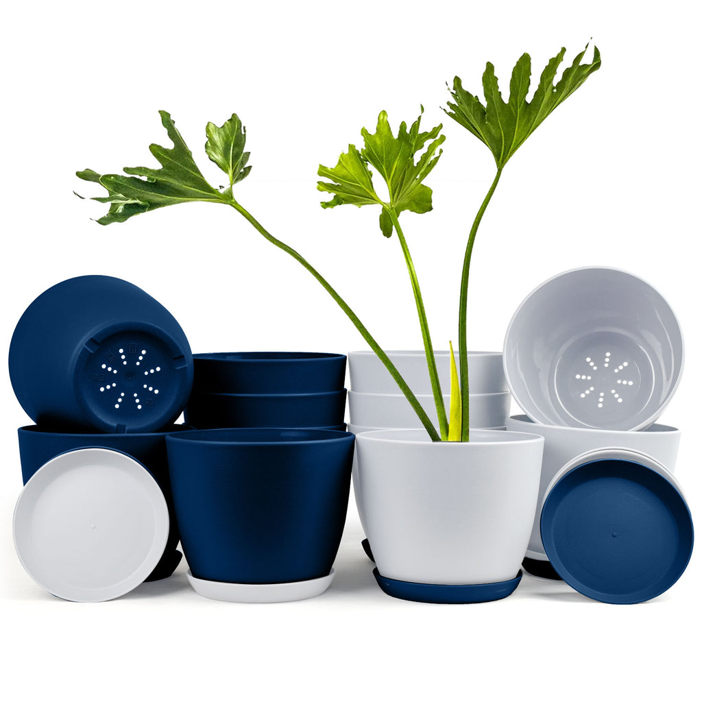 Revitalize Your Space with Fast Forward Extra Large Plant Pots: Two Vibrant Colors, Drainage, Ideal for Indoor Planters - Explore Multi-Packs for Plastic Planters