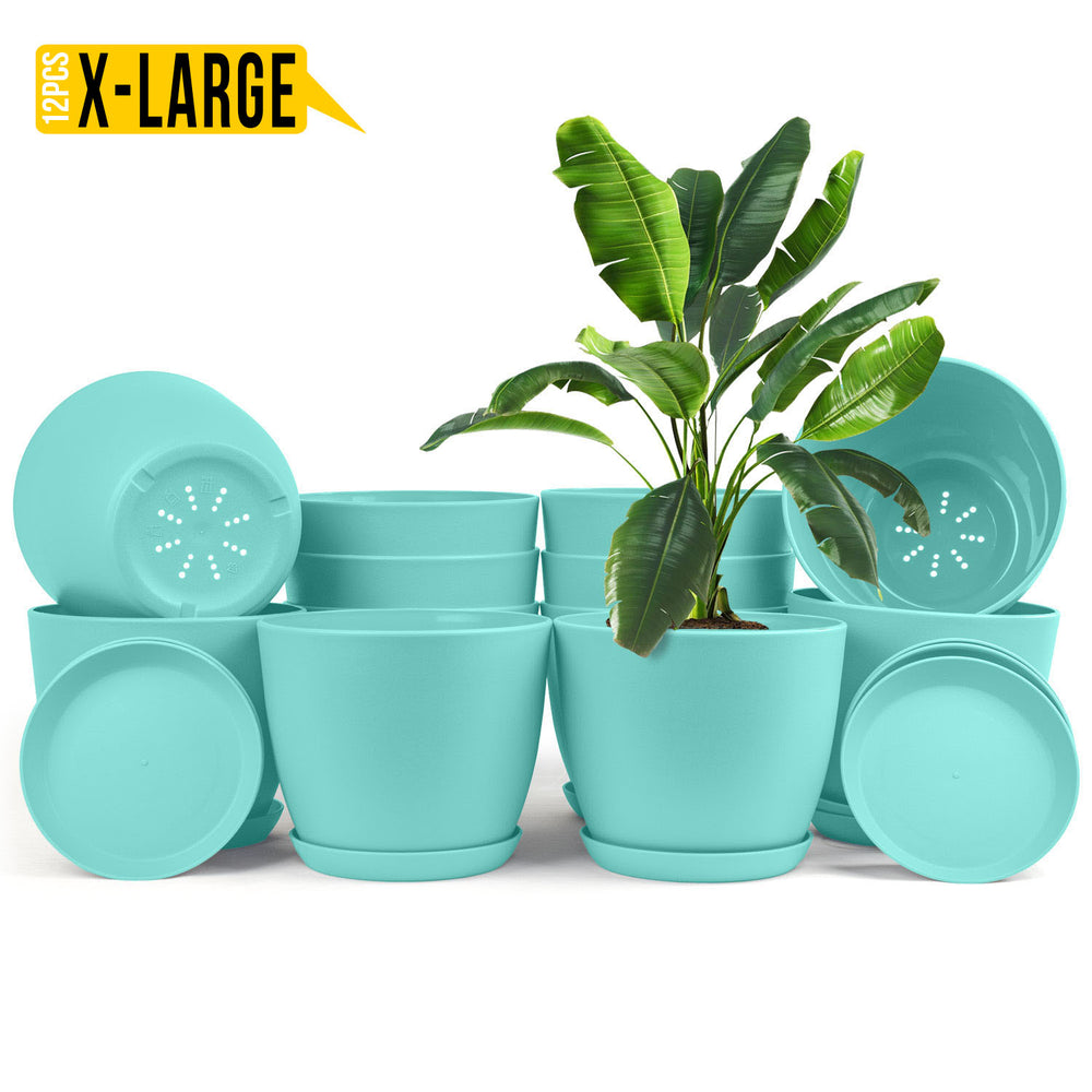 Enhance Your Space with Fast Forward Extra Large Plant Pots – Perfect Home Decor for Indoor and Outdoor Planters with Drainage - Explore Multi-Packs of Plastic Planters for Cactus and Succulents in Six Vibrant Colors Fast Forward