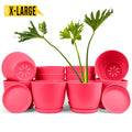 extra large plant pots with drainage trays indoor outdoor plastic planters multi color - home use display