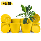 Extra Large Plant Pots for Indoor/Outdoor Use with Drainage. Available in Multi-Packs and Six Vibrant Colors