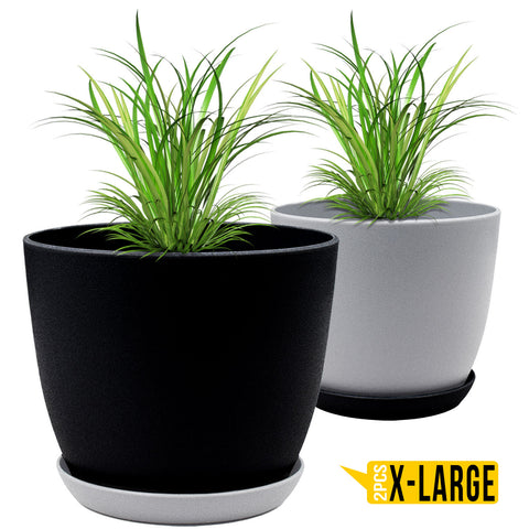 Revitalize Your Space with Fast Forward Extra Large Plant Pots: Two Vibrant Colors, Drainage, Ideal for Indoor Planters - Explore Multi-Packs for Plastic Planters, Cactus, and Succulents Decor Fast Forward