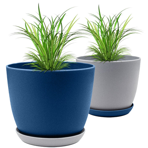 Revitalize Your Space with Fast Forward Extra Large Plant Pots: Two Vibrant Colors, Drainage, Ideal for Indoor Planters - Explore Multi-Packs for Plastic Planters, Cactus, and Succulents Decor