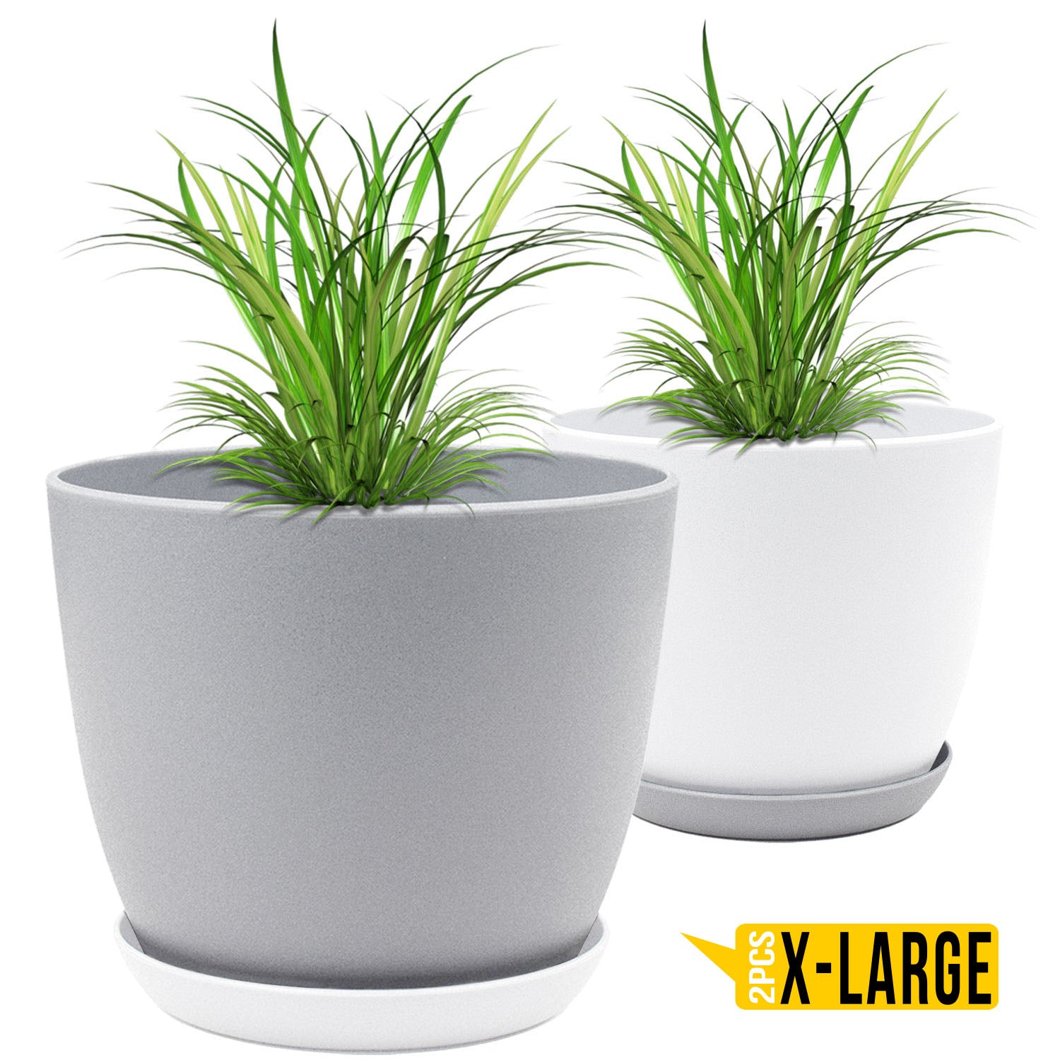 Fast Forward Extra Large Plant Pots with Drainage: Stylish Home Decor Flower Pots in Two Vibrant Colors - Ideal for Indoor Planters, Multi-Packs for Plastic Planters, Cactus, and Succulents Fast Forward