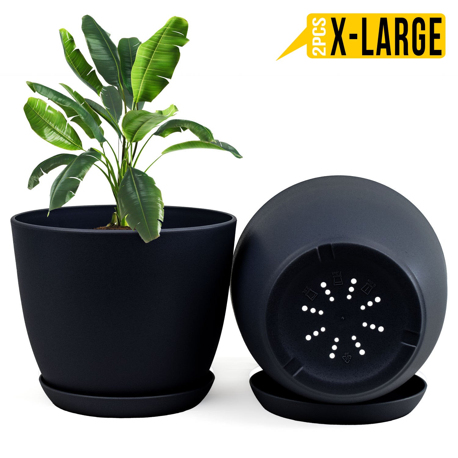 extra large plastic outdoor plant pots Extra Large Plant Pots for Indoor & Outdoor - Durable Plastic Planters for Cacti and Succulents