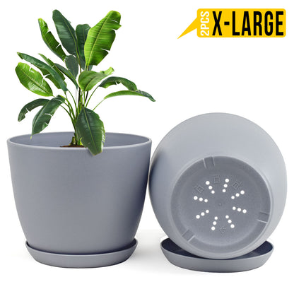 Enhance Your Space with Fast Forward Extra Large Plant Pots – Perfect Home Decor for Indoor and Outdoor Planters with Drainage - Explore Multi-Packs of Plastic Planters for Cactus and Succulents in Six Vibrant Colors Fast Forward