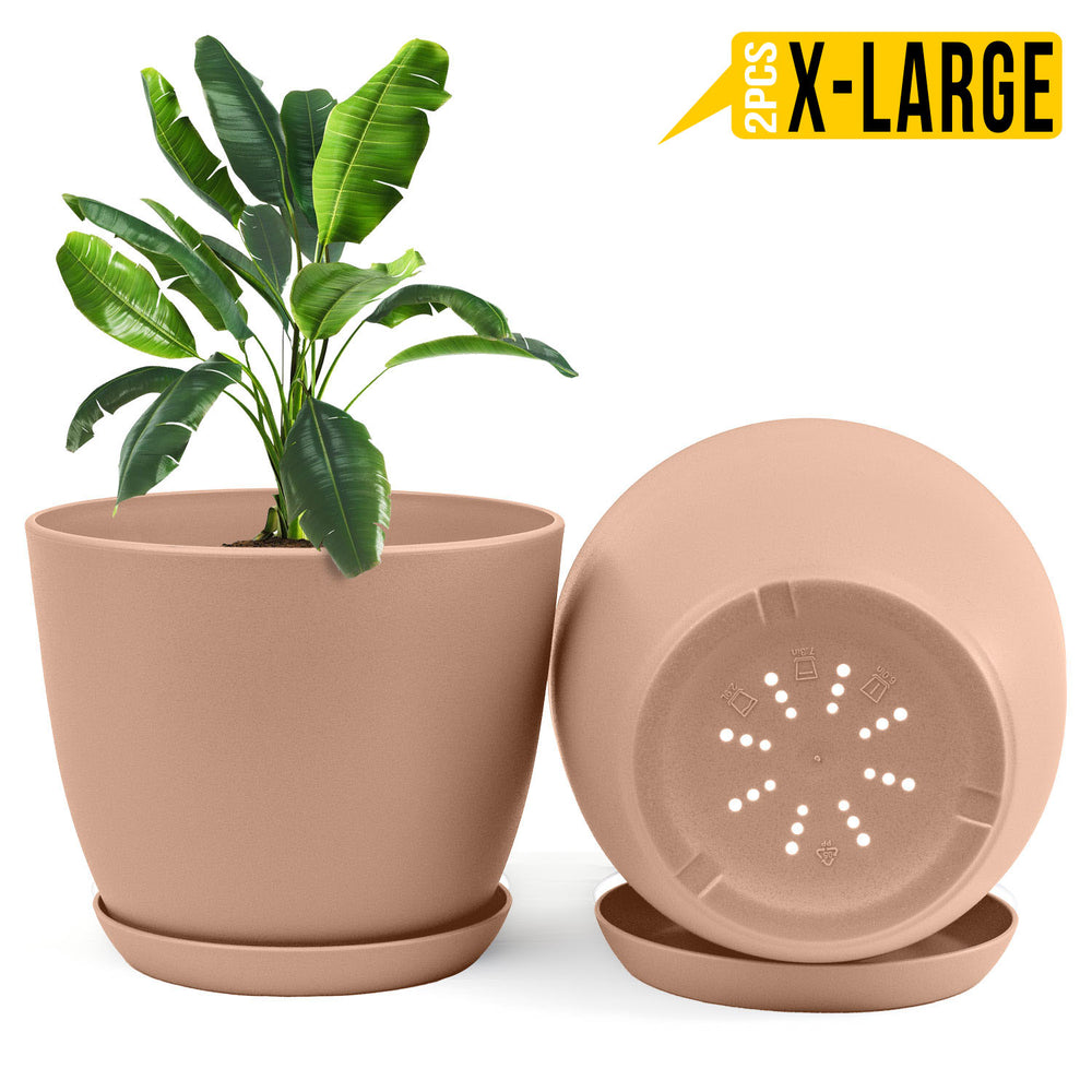 Enhance Your Space with Fast Forward Extra Large Plant Pots – Perfect Home Decor for Indoor and Outdoor Planters with Drainage - Explore Multi-Packs of Plastic Planters for Cactus and Succulents in Six Vibrant Colors Fast Forward