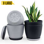 black multi color extra large plant pots with drainage plastic planters - variant color view