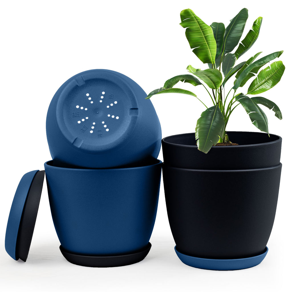 Extra Large Plant Pots with Drainage: Two Vibrant Colors, Ideal for Indoor Planters - Explore Multi-Packs for Plastic Planters